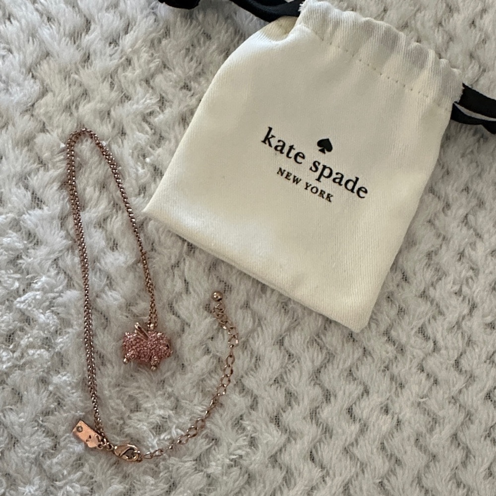 Kate Spade Pig Pink Crown Necklace